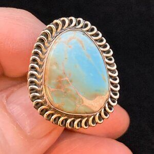 Sea Sediment Blue Green Stone Sterling Silver 925 Ring NEW Sz 6 J651